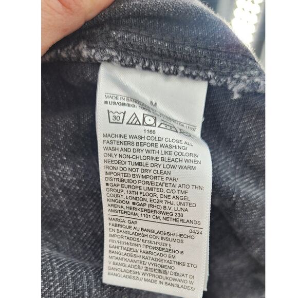 Gap Black Acid Wash Easy Jean Cargo Size‎ Medium - Picture 10 of 11